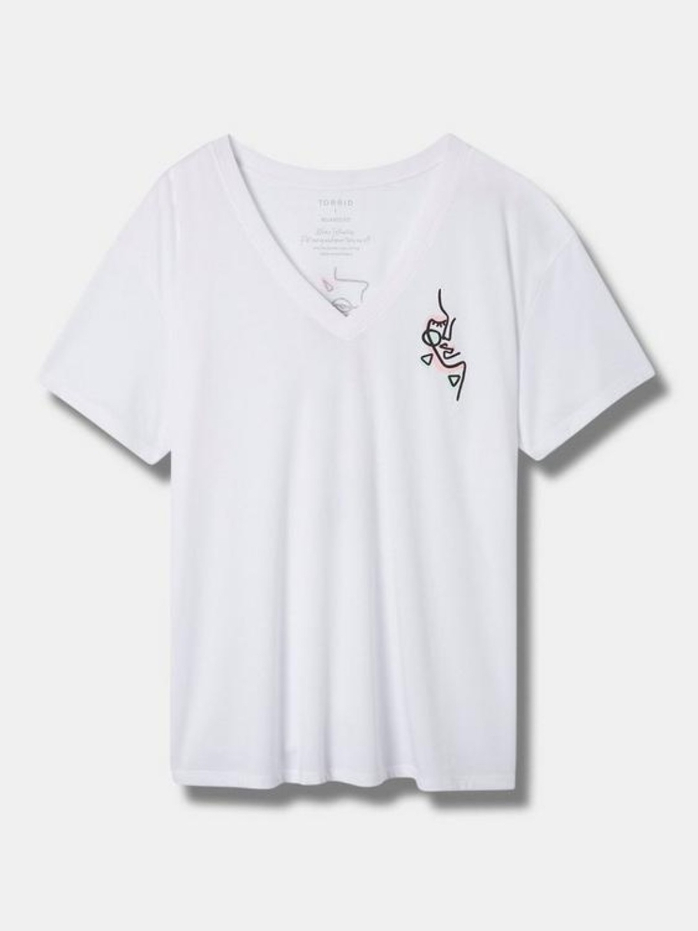 Brand New Torrid Eye Lines White V-Neck Graphic T-Shirt Size 5